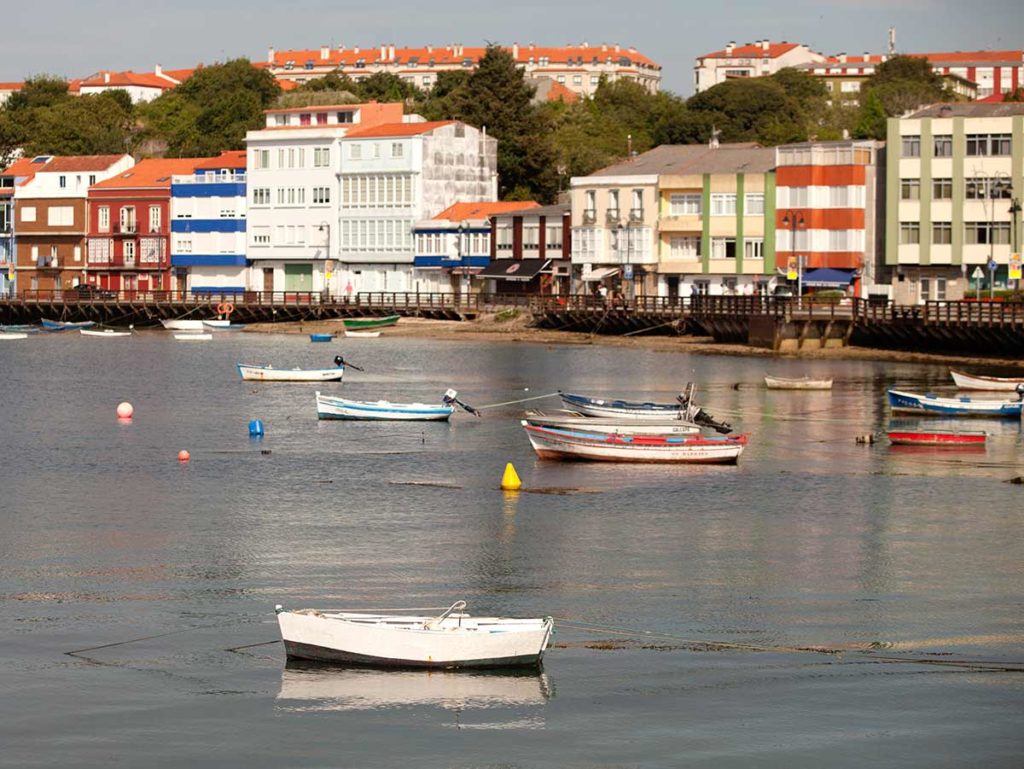 Pontedueme on the Camino Ingles, coastal town and boats. 