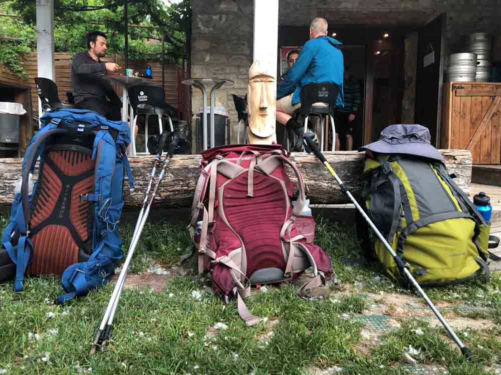 Camino de Santiago packing list: three different backpacks.