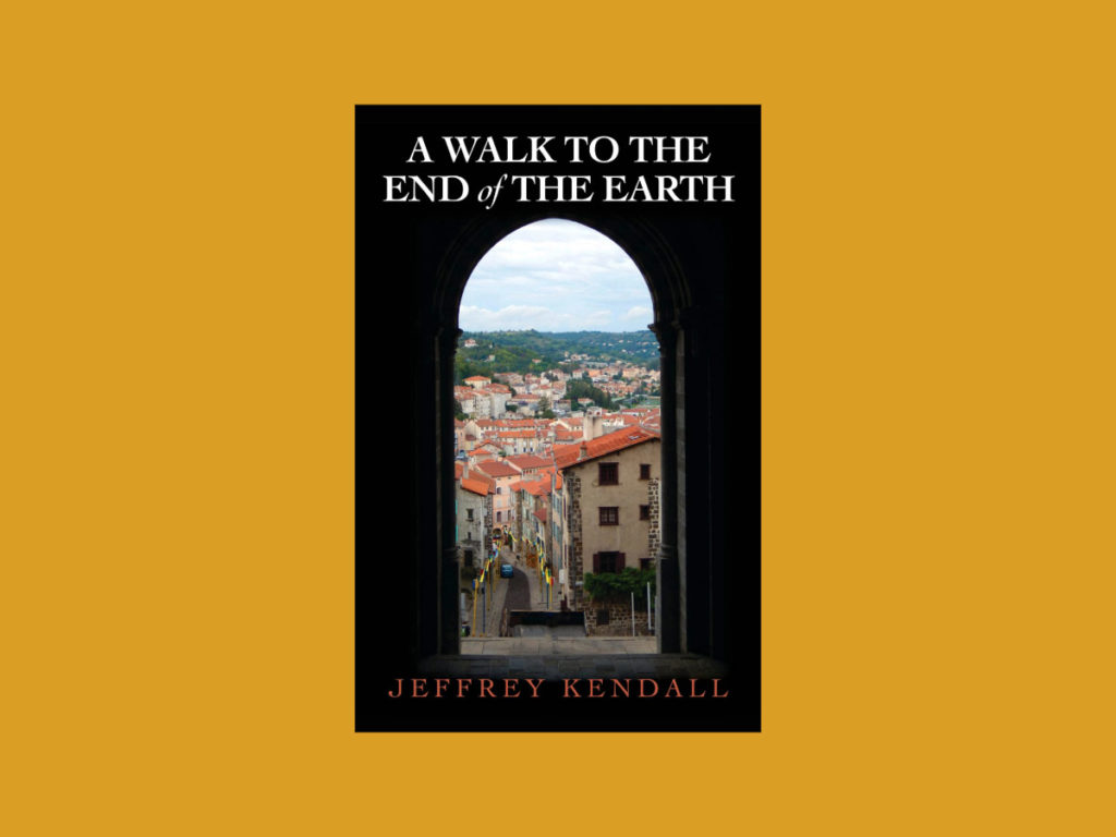 A Walk to the End of the Earth, book cover, with background.