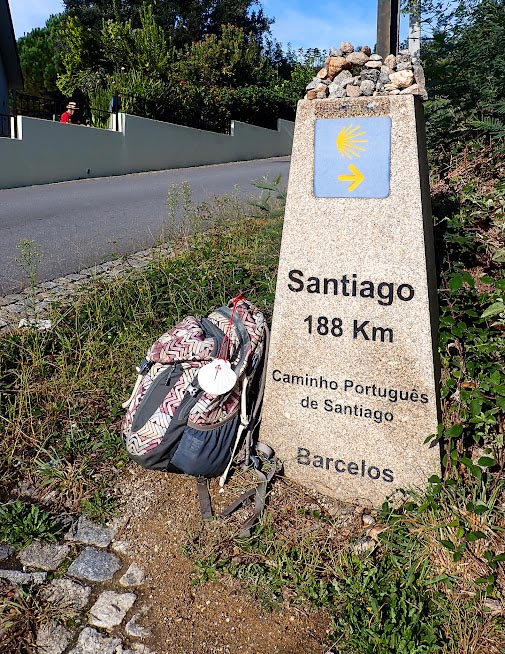 Camino Portuguese mileage marker 188.