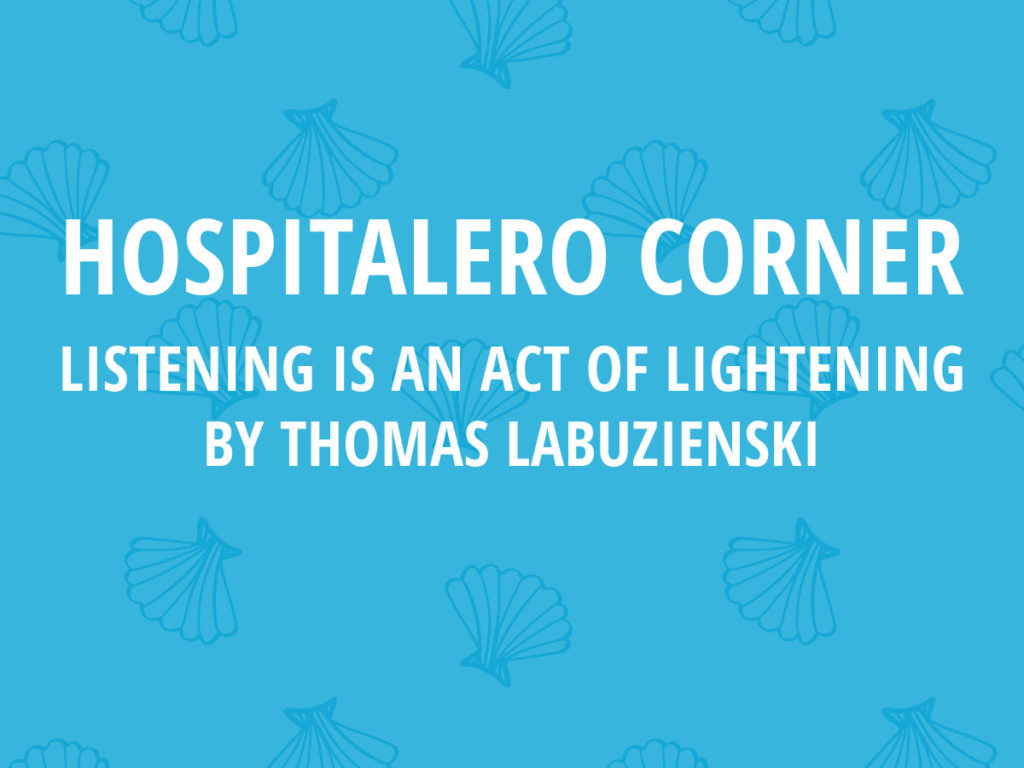 Hospitalero Corner Listening  Act of Lightening summer 2024 la concha