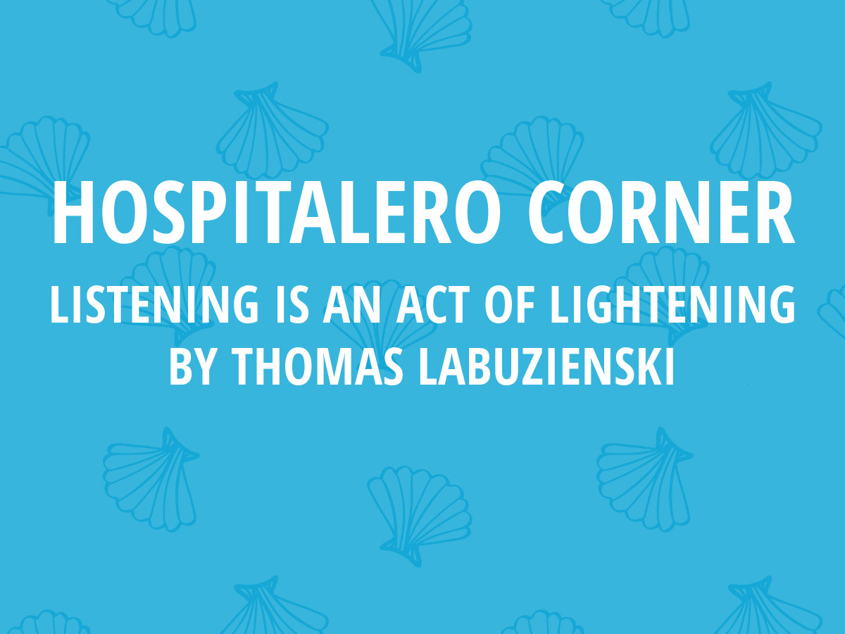 Hospitalero Corner Listening Act of Lightening summer 2024 la concha