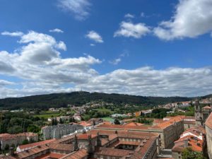 Tapestry of Luminosity Mastini augumn 2024 la concha, town landscape and red roofs.