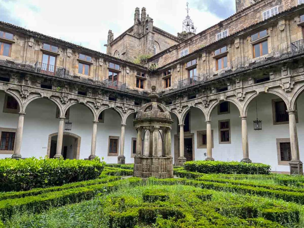 Historic Parador de Santiago, historic building and courtyard.