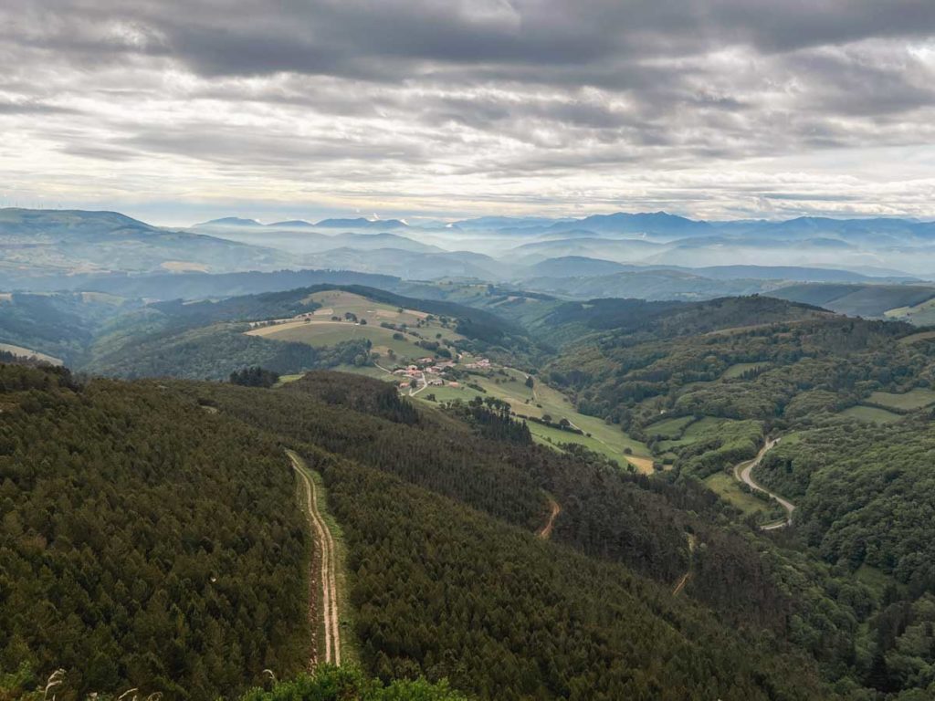 Hospitales route on the Primitivo, landscape, rolling hills and clouds