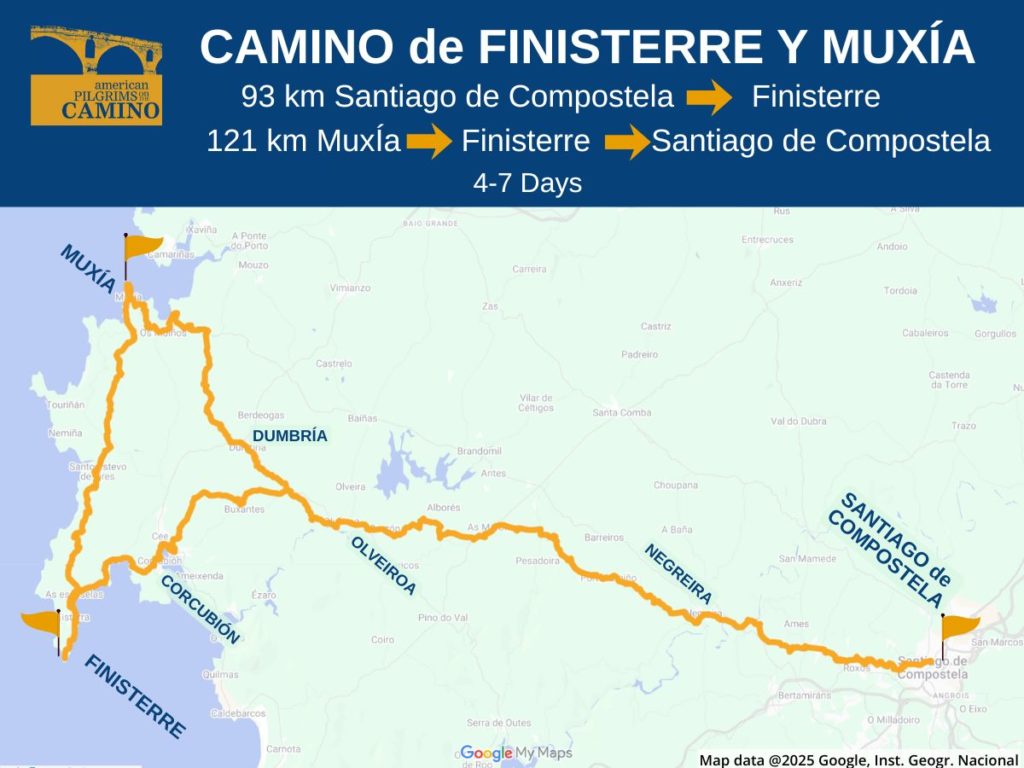 Camino Finisterre and MuxÍa map feature 2