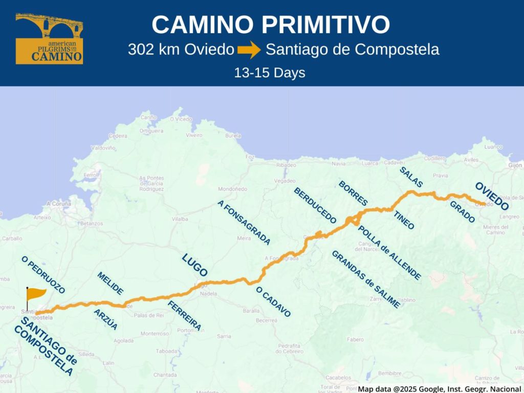 Camino Primitivo overview map feature