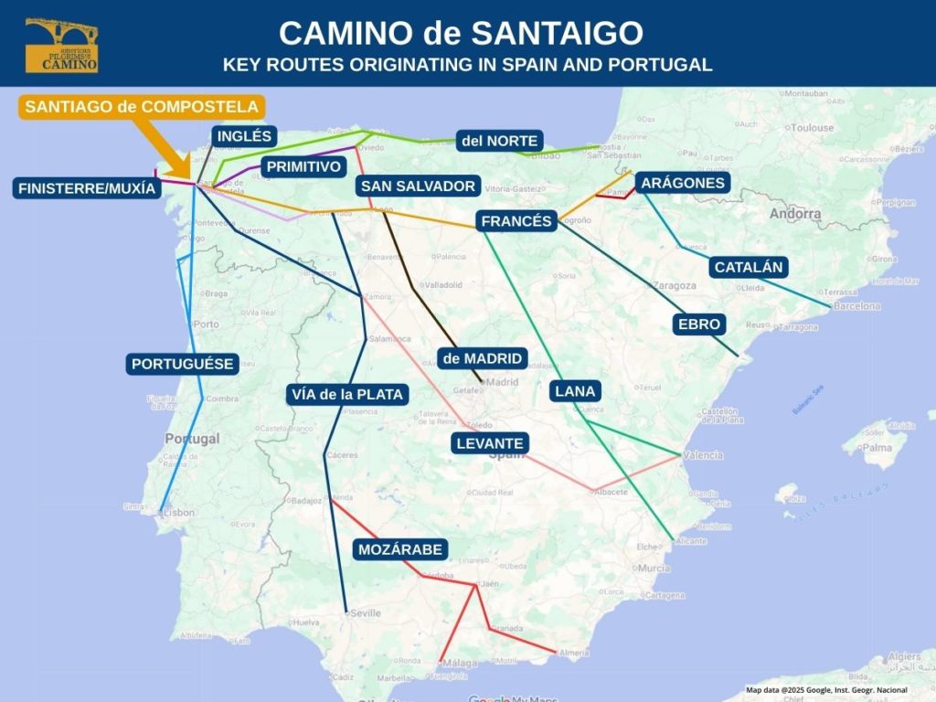 camino de santiago routes map american pilgrims on the camino