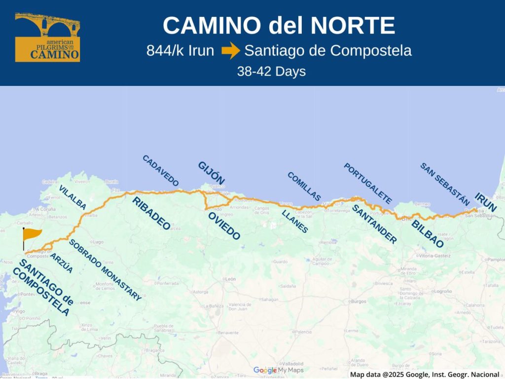 Camino del Norte route map